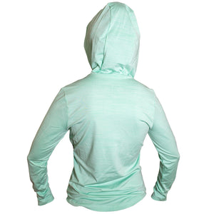 Surf Station Cabana Daze Women's L/S Hooded Zip Up Rashguard - Heather Mint