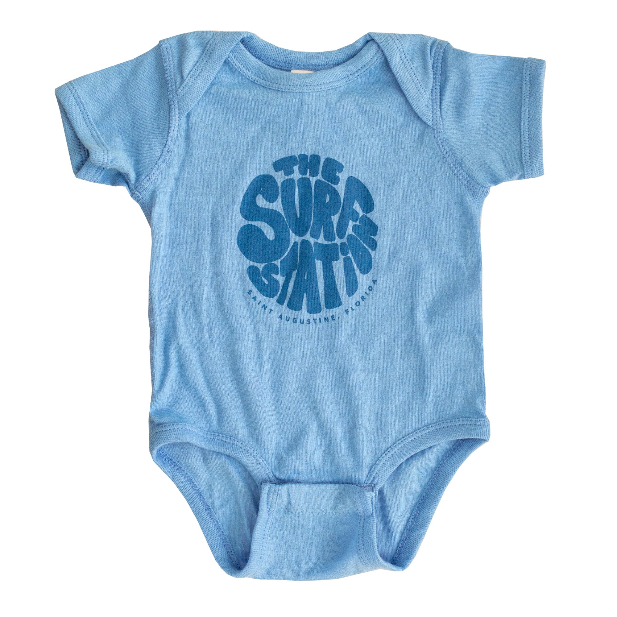 Surf Station Little Hippie Youth Onesie - Carolina Blue