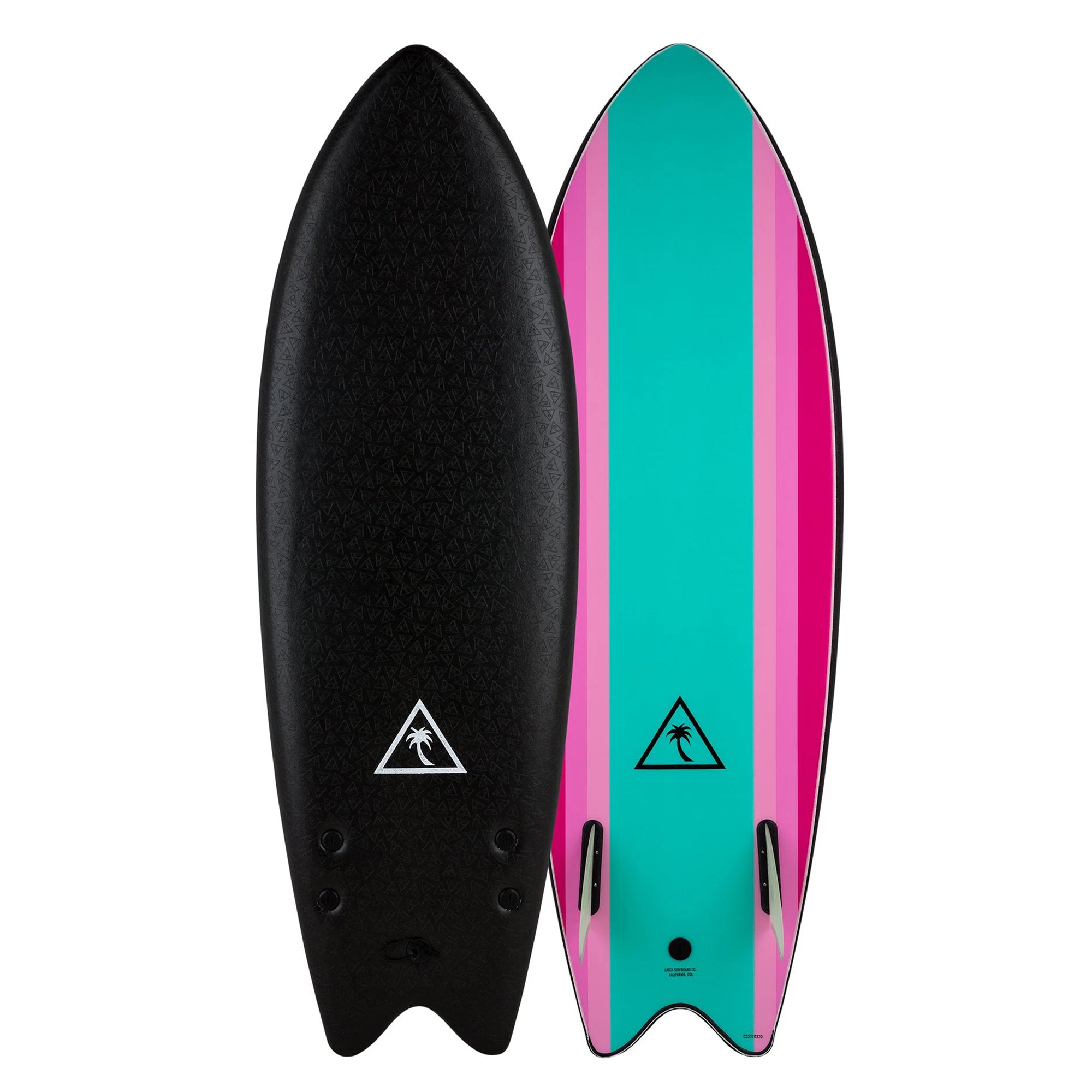 Catch Surf Heritage 5'6 Retro Fish Soft Surfboard - Black/Turquoise