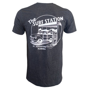 Surf Station Premium Circle Woody Men's S/S T-Shirt - Charcoal