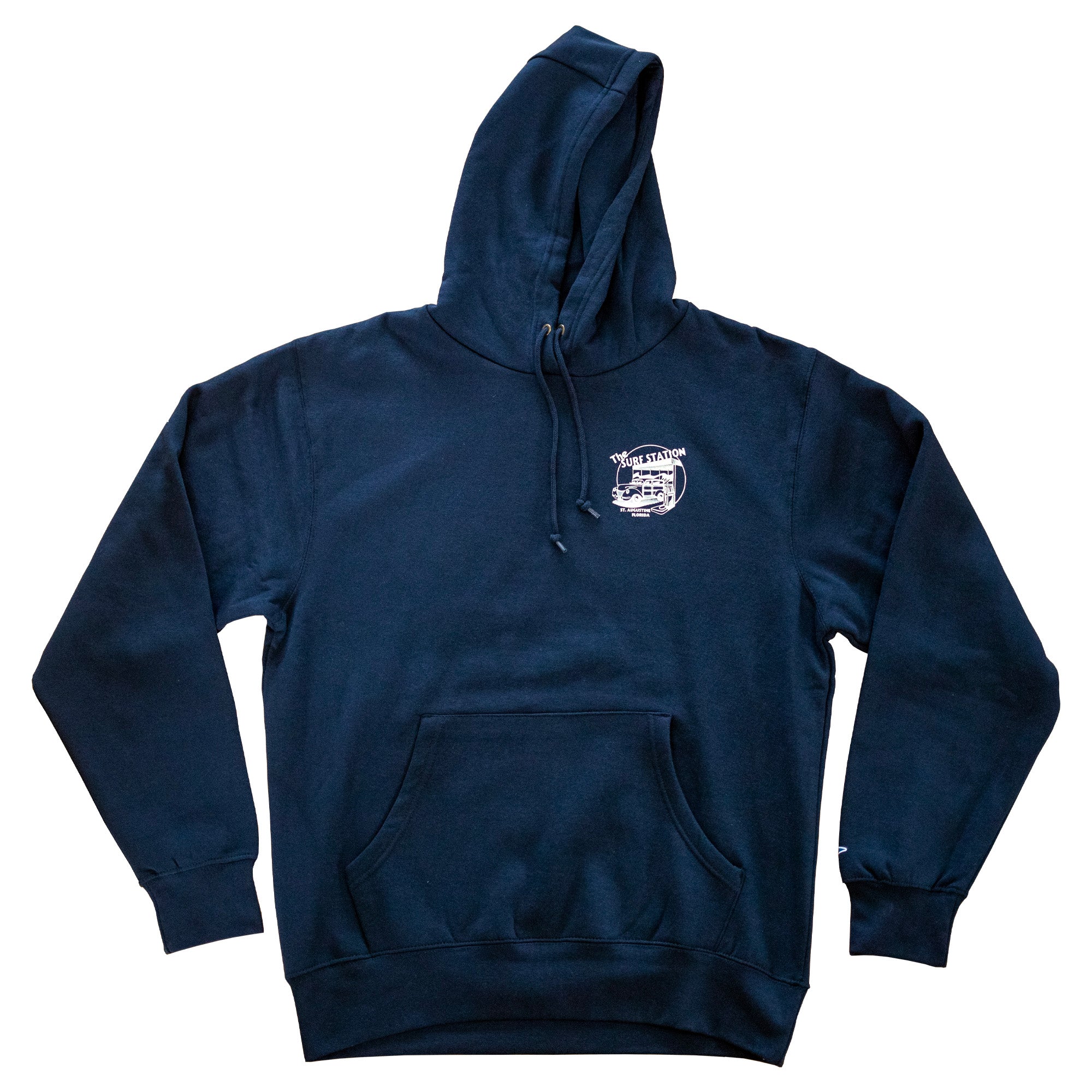 Surf Station Circle Woody Men's Hoodie - Navy