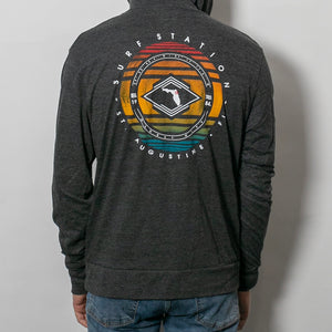 Surf Station Oldest City Coordinates L/S Hooded Pullover