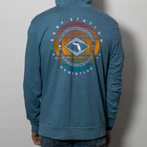 Surf Station Oldest City Coordinates L/S Hooded Pullover