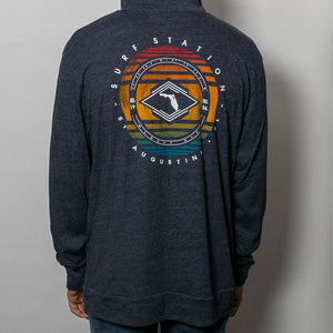 Surf Station Oldest City Coordinates L/S Hooded Pullover