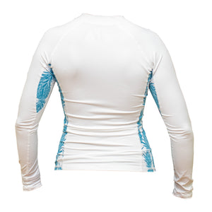 Surf Station Delmar Hippie Women's Zip-up L/S Rashguard - White