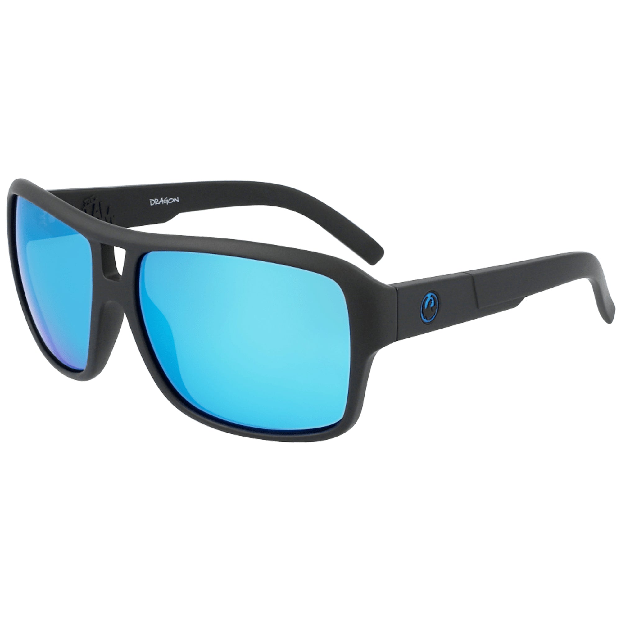 Dragon The Jam Small LL H2O Men's Sunglasses - Matte Black/Blue Ion Polarized