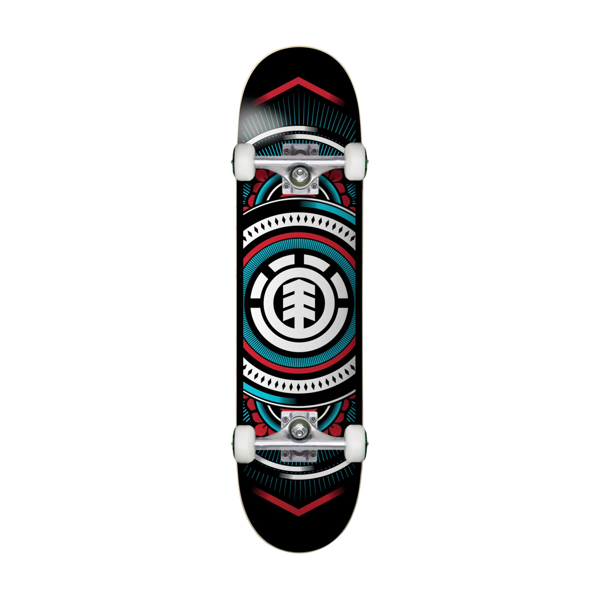 Element Hatched Red Blue 8.0" Complete Skateboard - Black