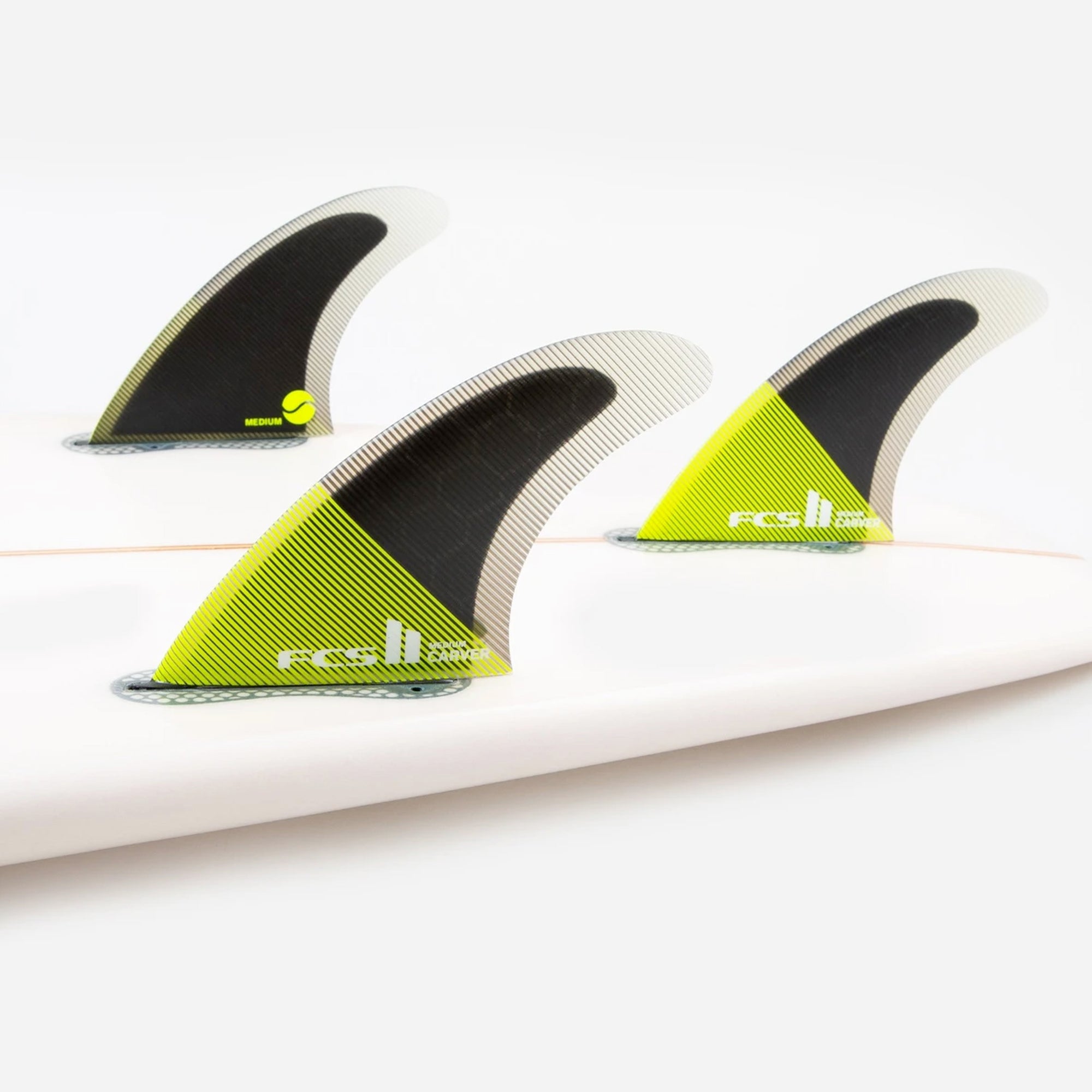 FCS II Carver Performance Core Tri Surfboard Fins - Large/Acid Black