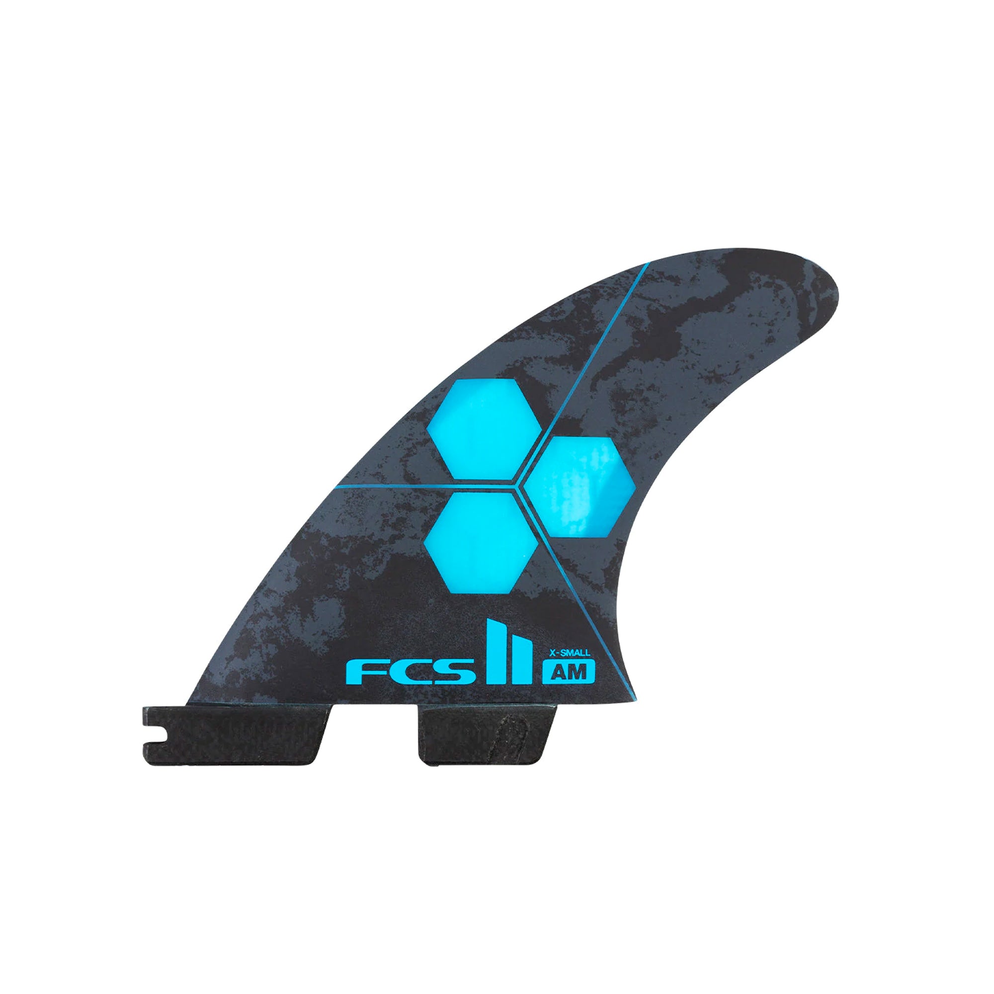 FCS II Channel Islands AM Performance Core Tri Surfboard Fins - X-Small/Cyan