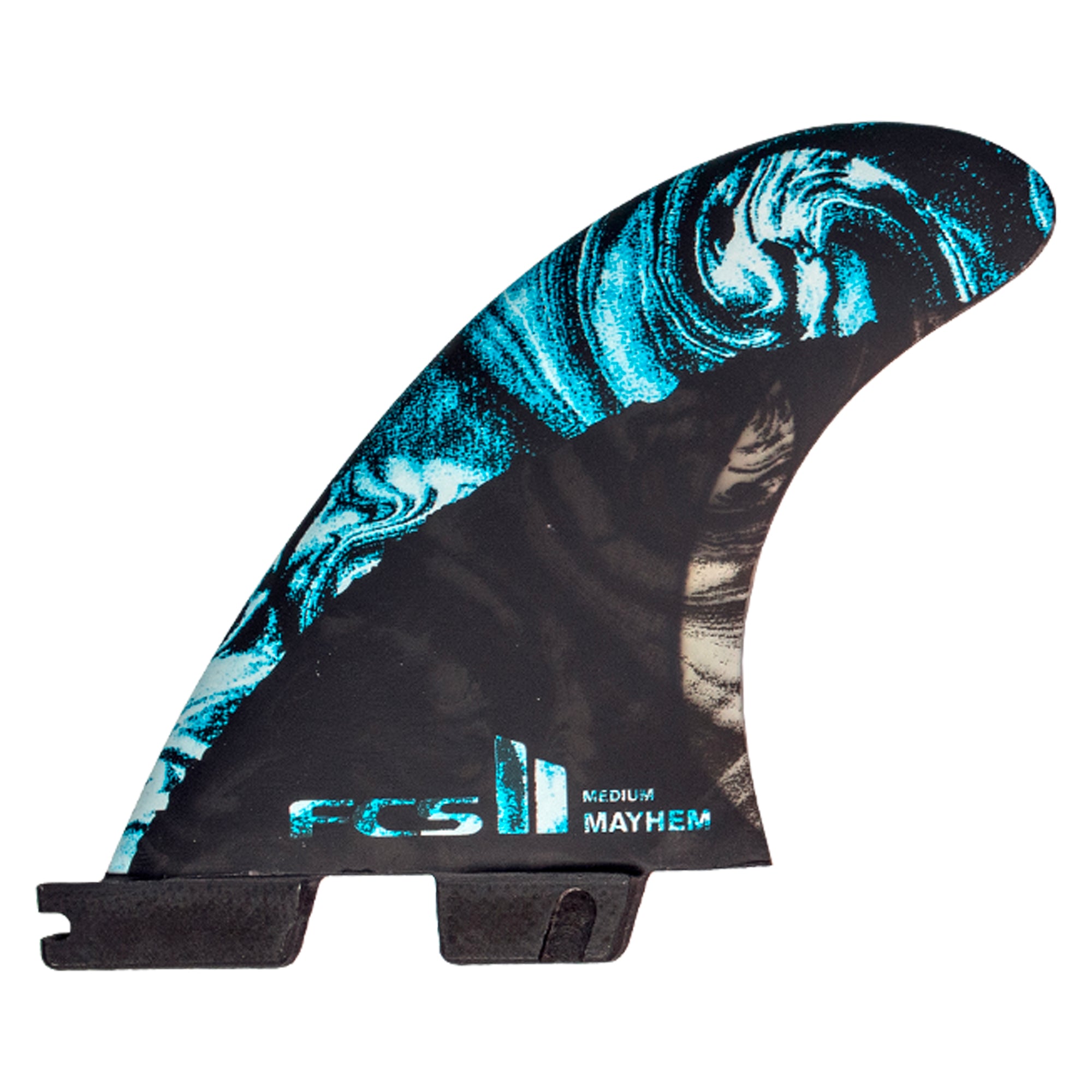 FCS II Lost MB Performance Core Carbon Tri Surfboard Fins - Medium/Blue