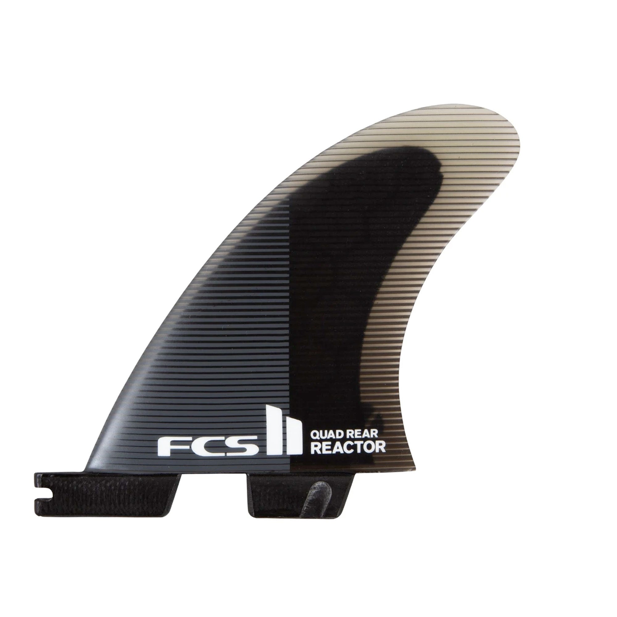 FCS II Reactor Performance Core Quad Rear Twin Surfboard Fins - Medium/Charcoal