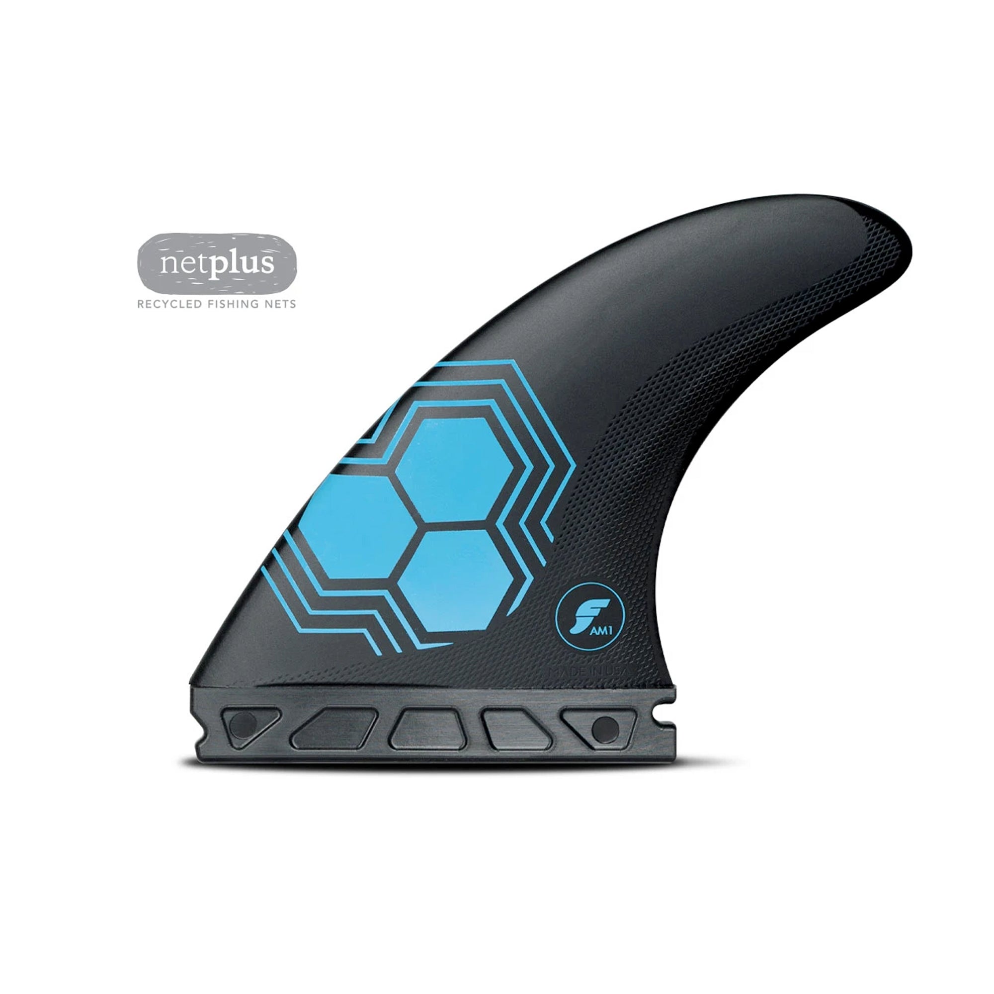 Futures Channel Islands AM1 Alpha Series Tri Fin Set - Carbon/Blue