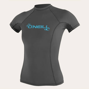 O'Neill Basic Skins Crew Women's S/S Rashguard - Graphite