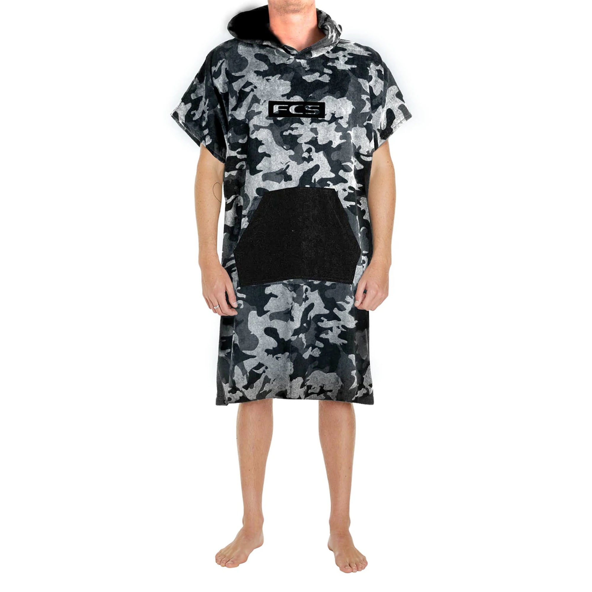 FCS Junior Towel Poncho - Grey Camo