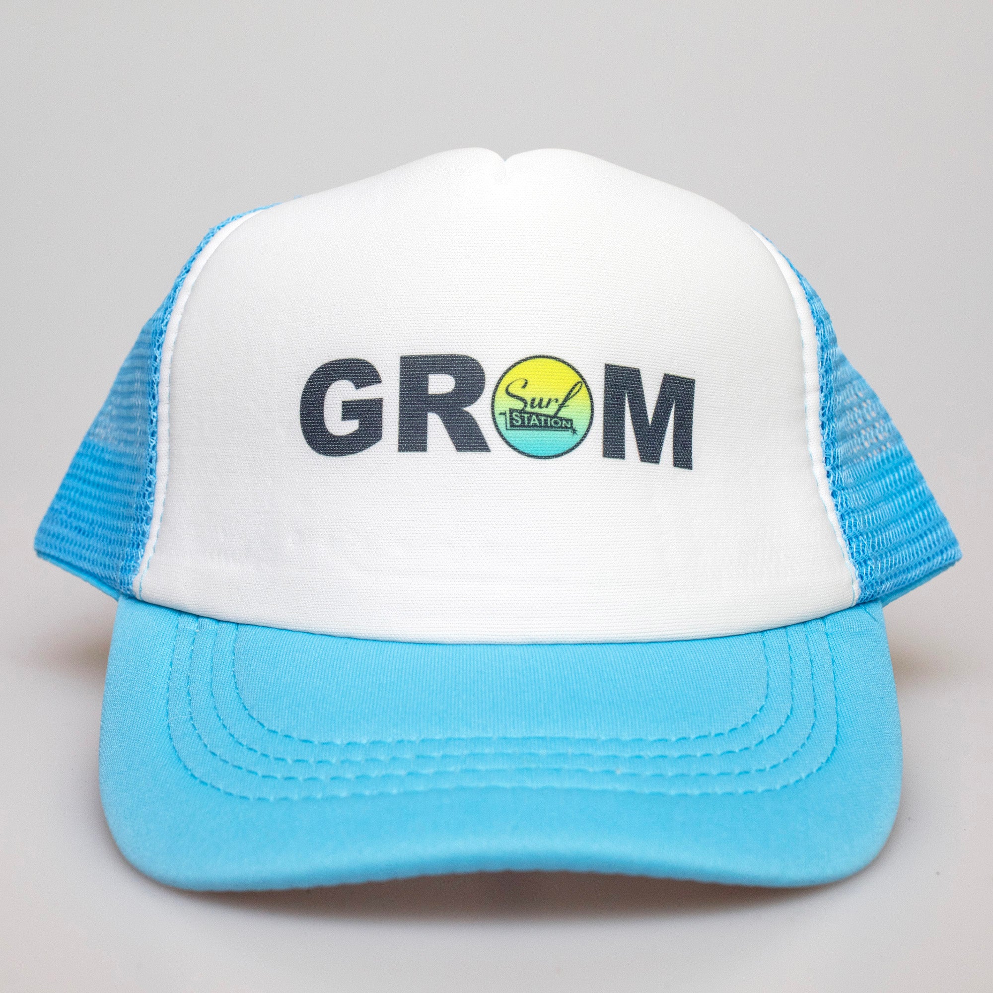 Surf Station Grom Youth Trucker Hat - Light Blue