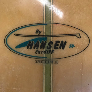 Hansen 1960s 50/50 Mini Model 8'10 Collector Surfboard