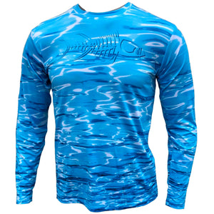 Tormenter Performance Men's Fishing Shirt - HydraFlek Blue