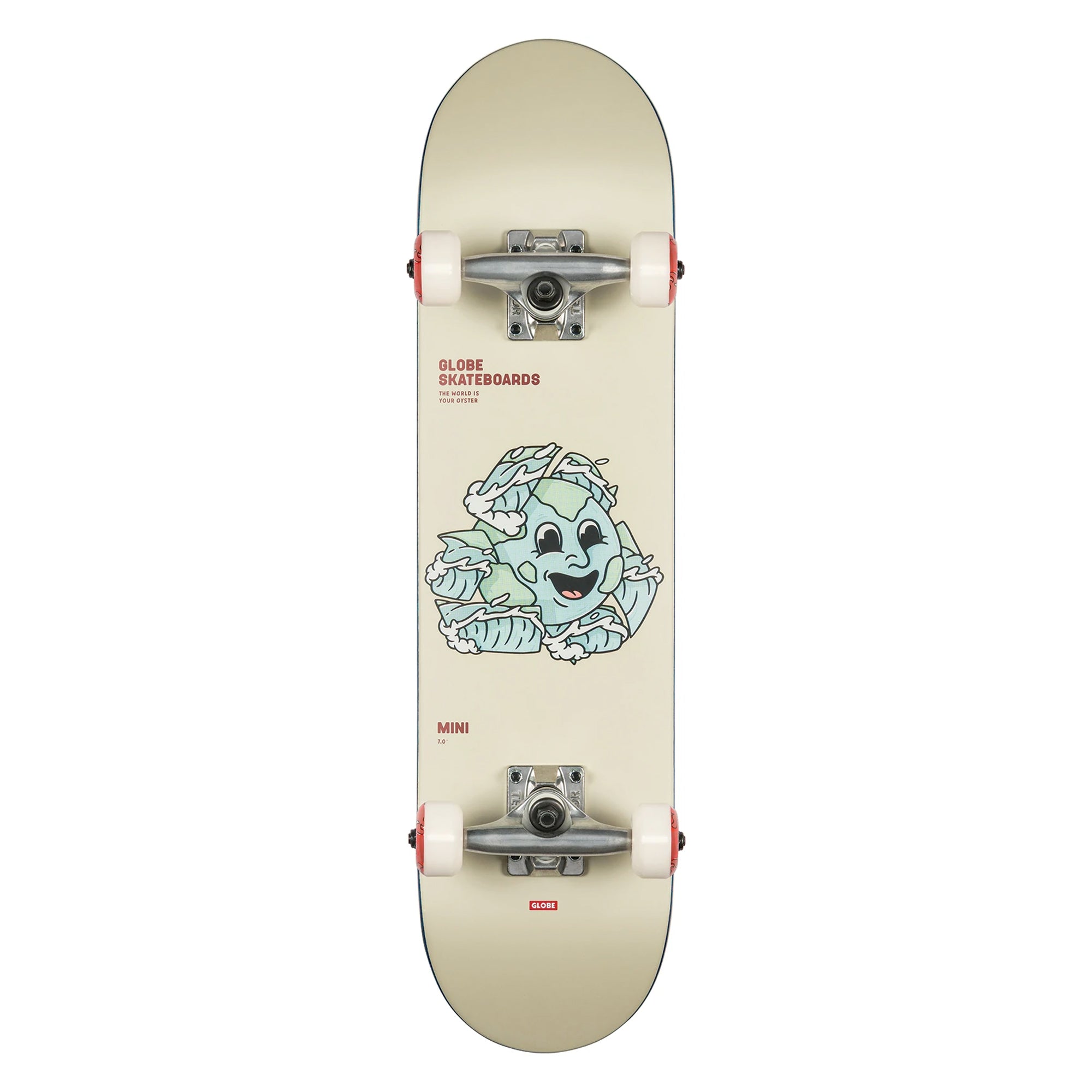 Globe Kids Environmentalist Mini 7.0" Complete Skateboard - Off White