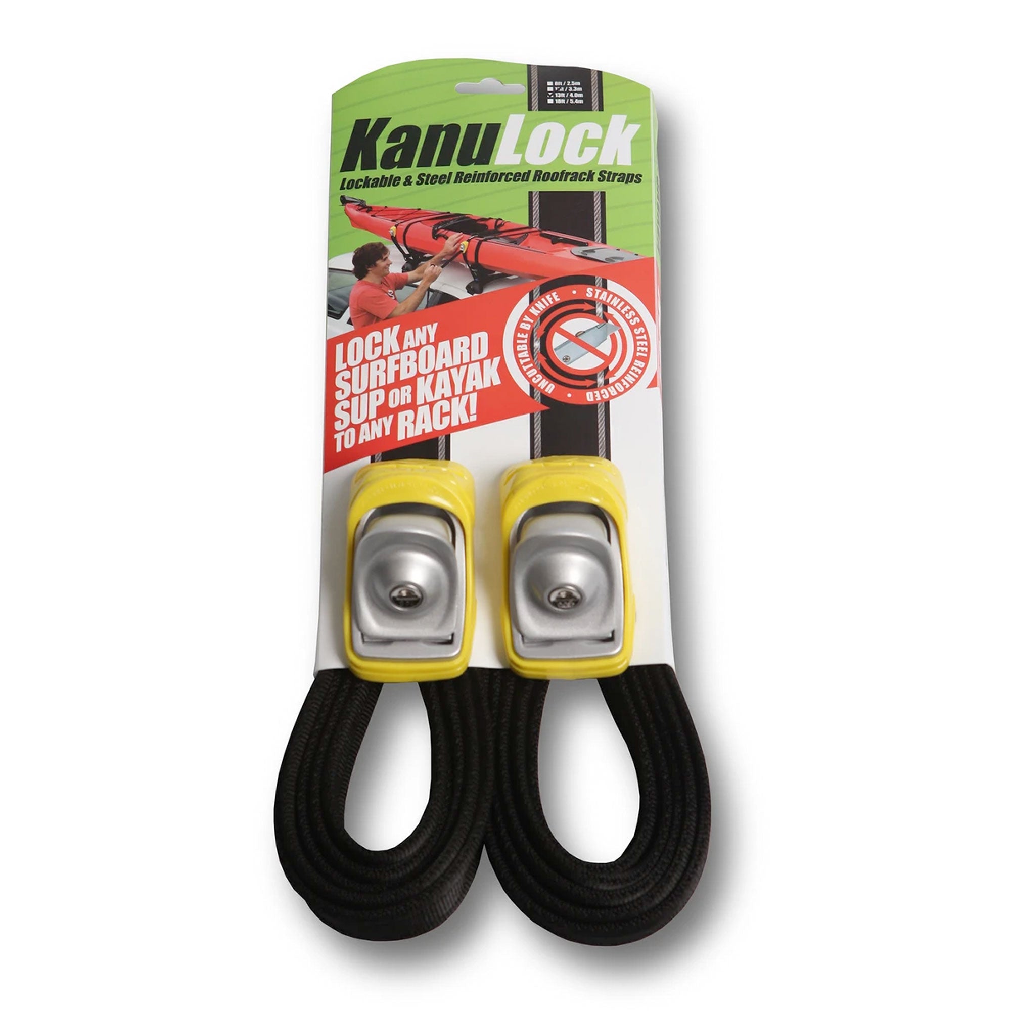 KanuLock 4.0m/13ft Lockable Tiedown Strap Set