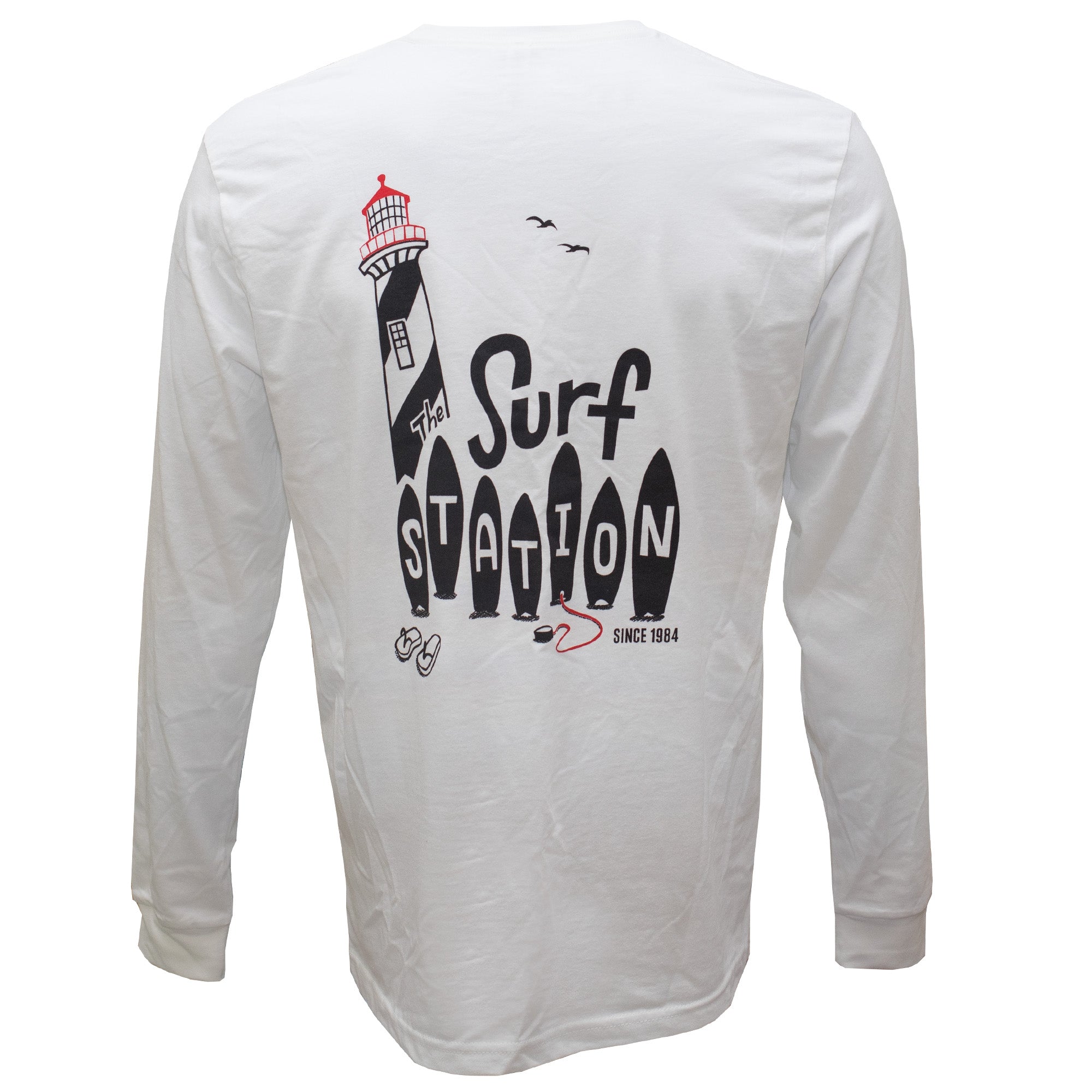 Surf Station x Karen Pedone St. Aug Lighthouse Men's L/S T-Shirt - White