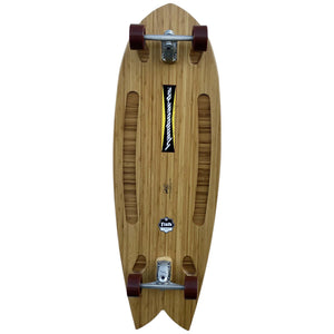 Hamboard Fish 53" Surfskate Skateboard - Natural Bamboo