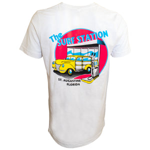 Surf Station Neon Woody Men's S/S T-Shirt - White