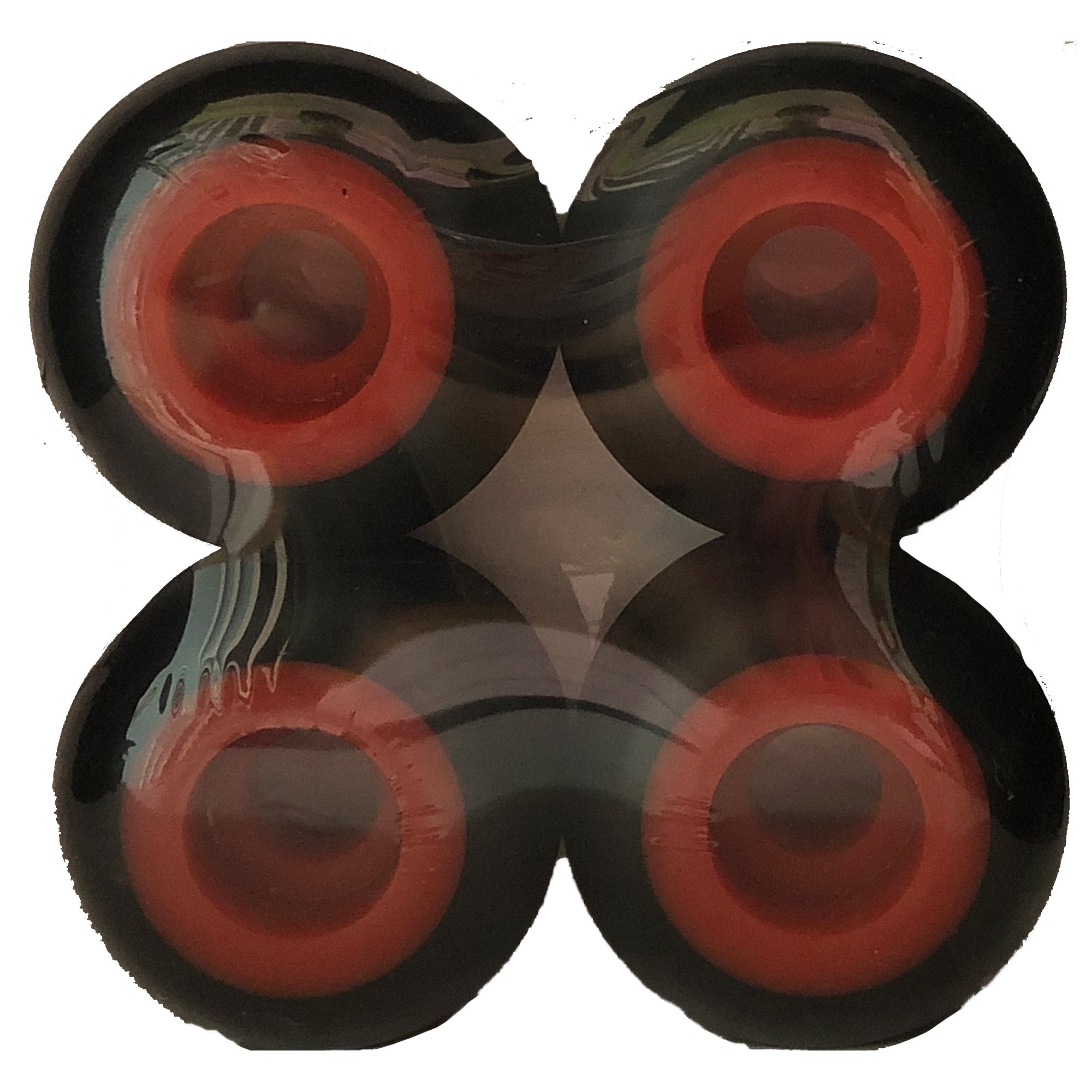 No Name 53mm Skateboard Wheels - Black/Red