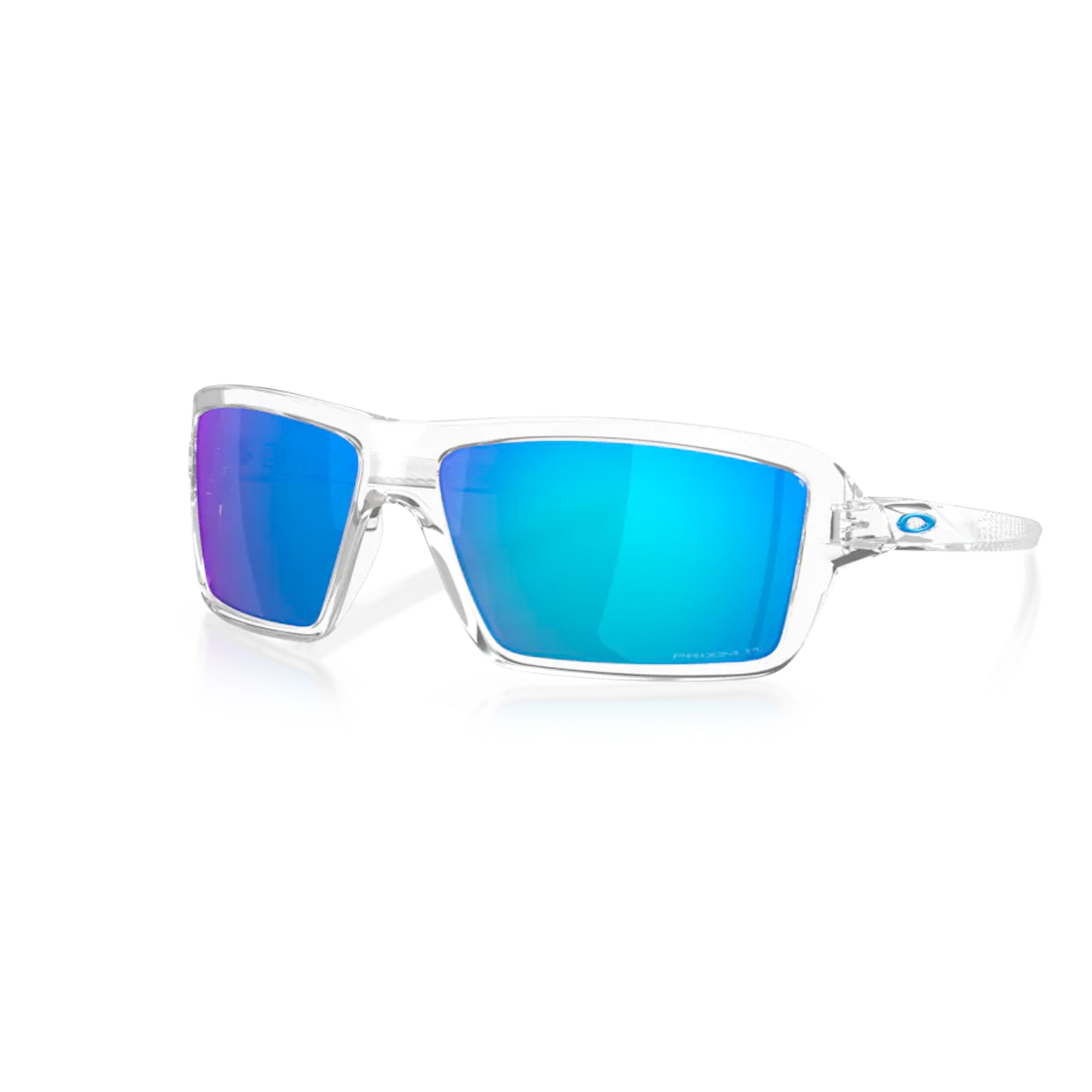 Oakley Cables Men's Sunglasses - Polished Clear/Prizm Sapphire Polarized