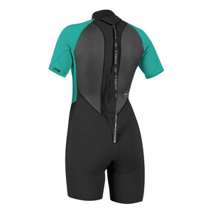 O'Neill Reactor II 2mm Women's Back Zip Spring Suit Wetsuit - Black/Aqua