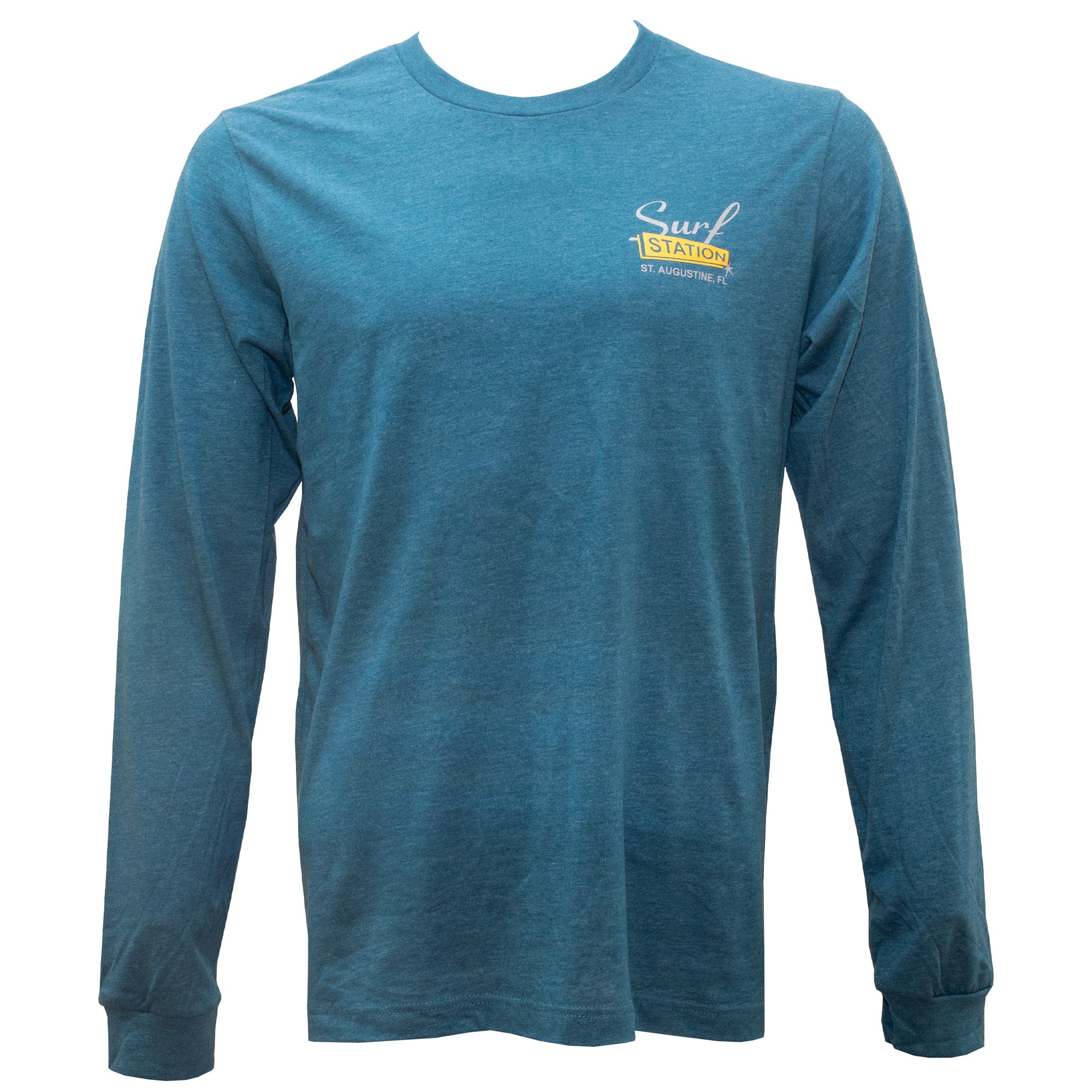 Surf Station Paisley Men's L/S T-Shirt - Heather Deep Teal