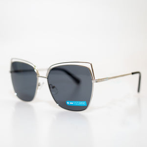 Dot Dash Penny Women's Sunglasses - Silver/Blue Chrome