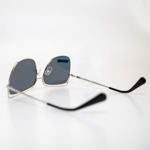 Dot Dash Penny Women's Sunglasses - Silver/Blue Chrome