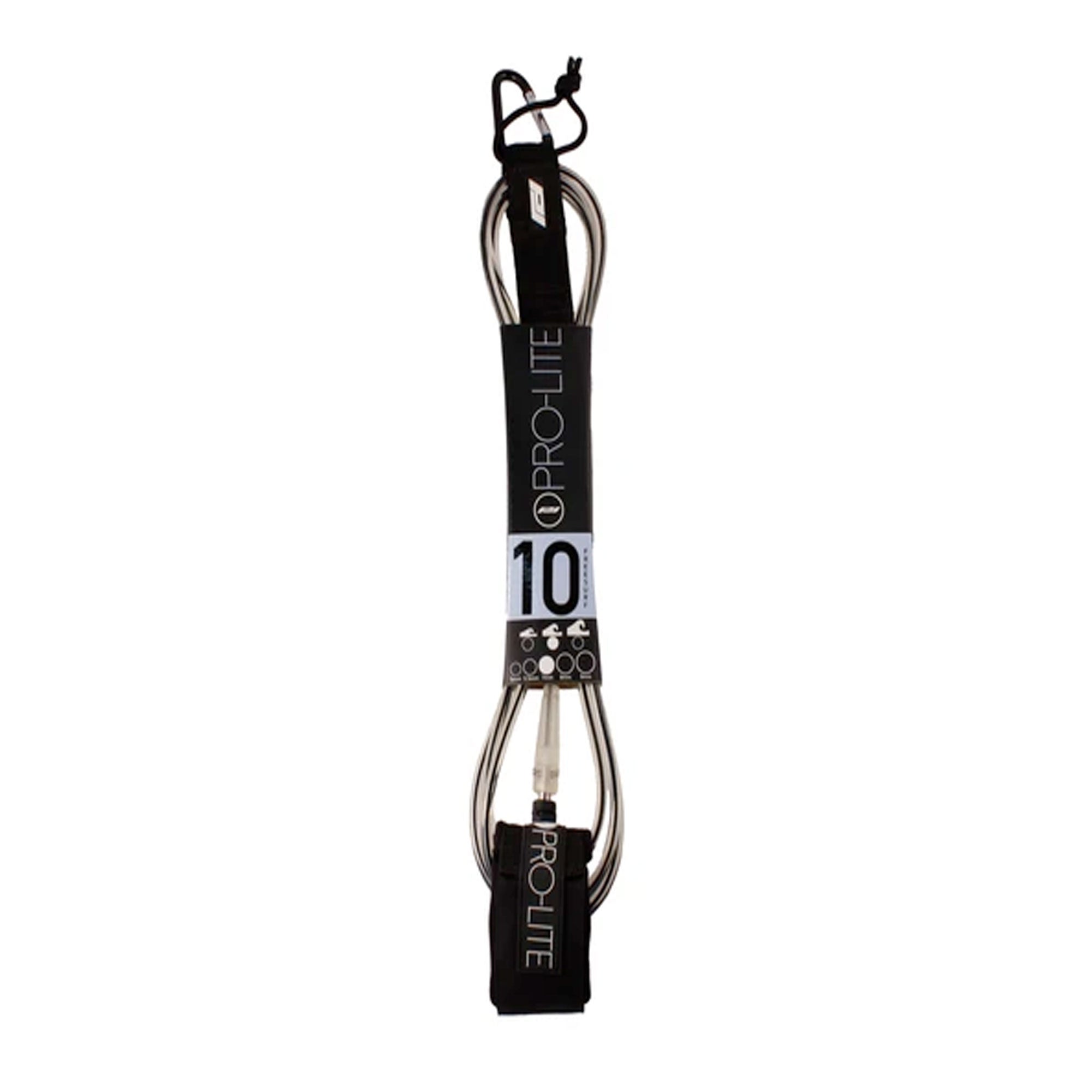 Pro-Lite 10' Freesurf Surfboard Leash - Clear/Black