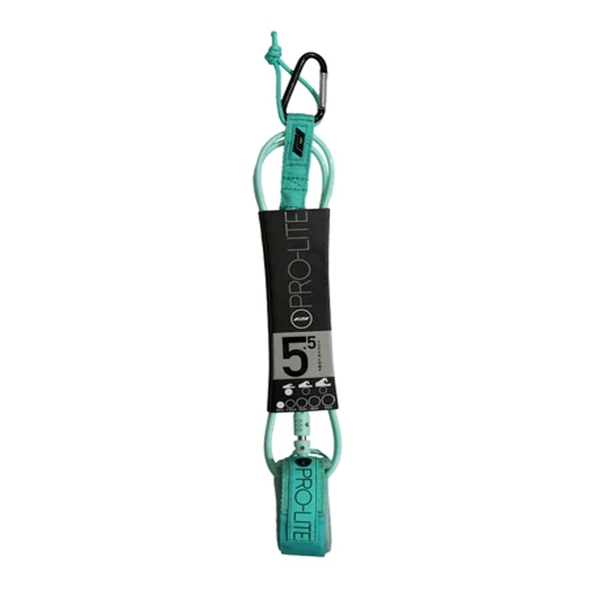 Pro-Lite 5.5' Super Comp Double Swivel Surfboard Leash - Teal