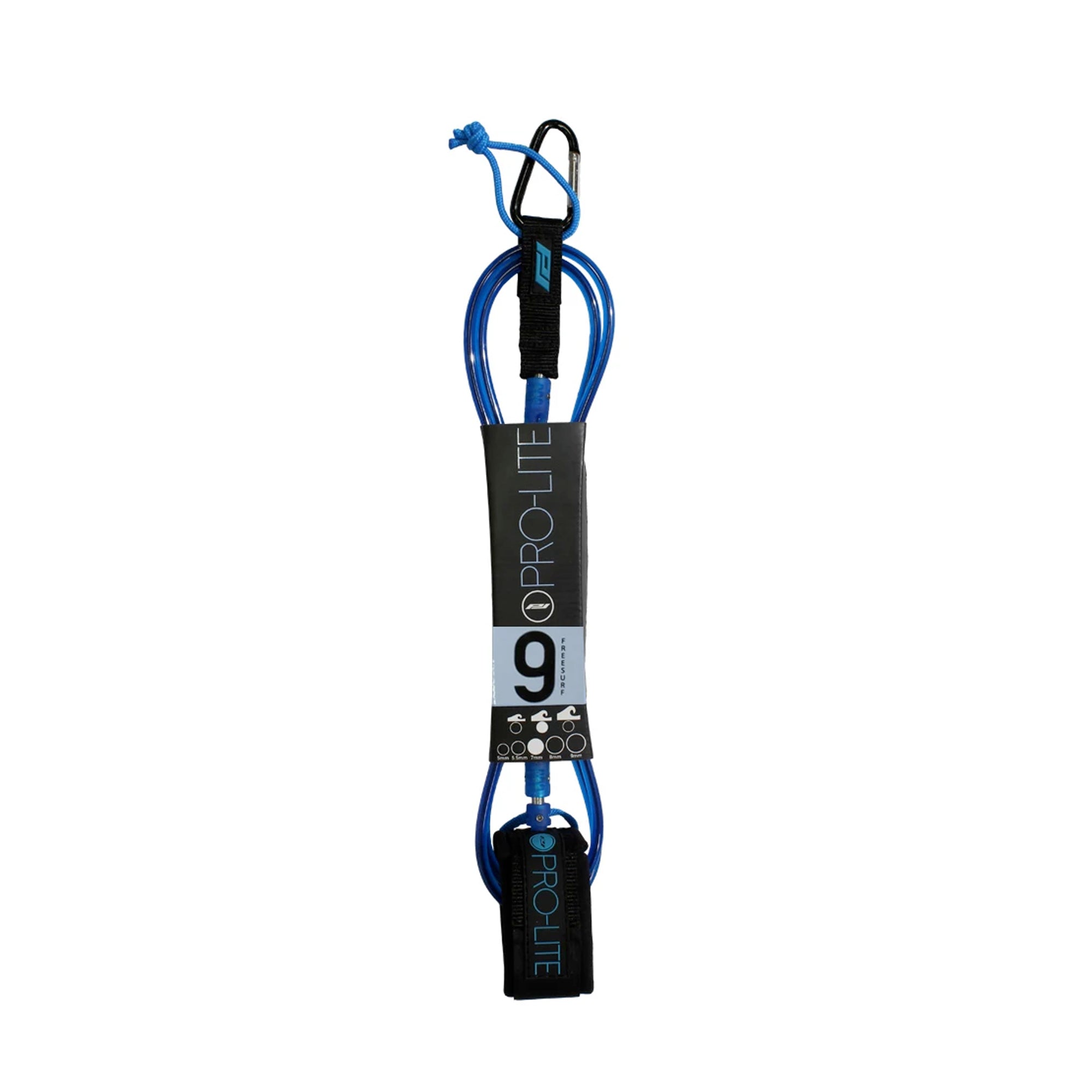 Pro-Lite 9' Freesurf Ankle Surfboard Leash - Clear Blue