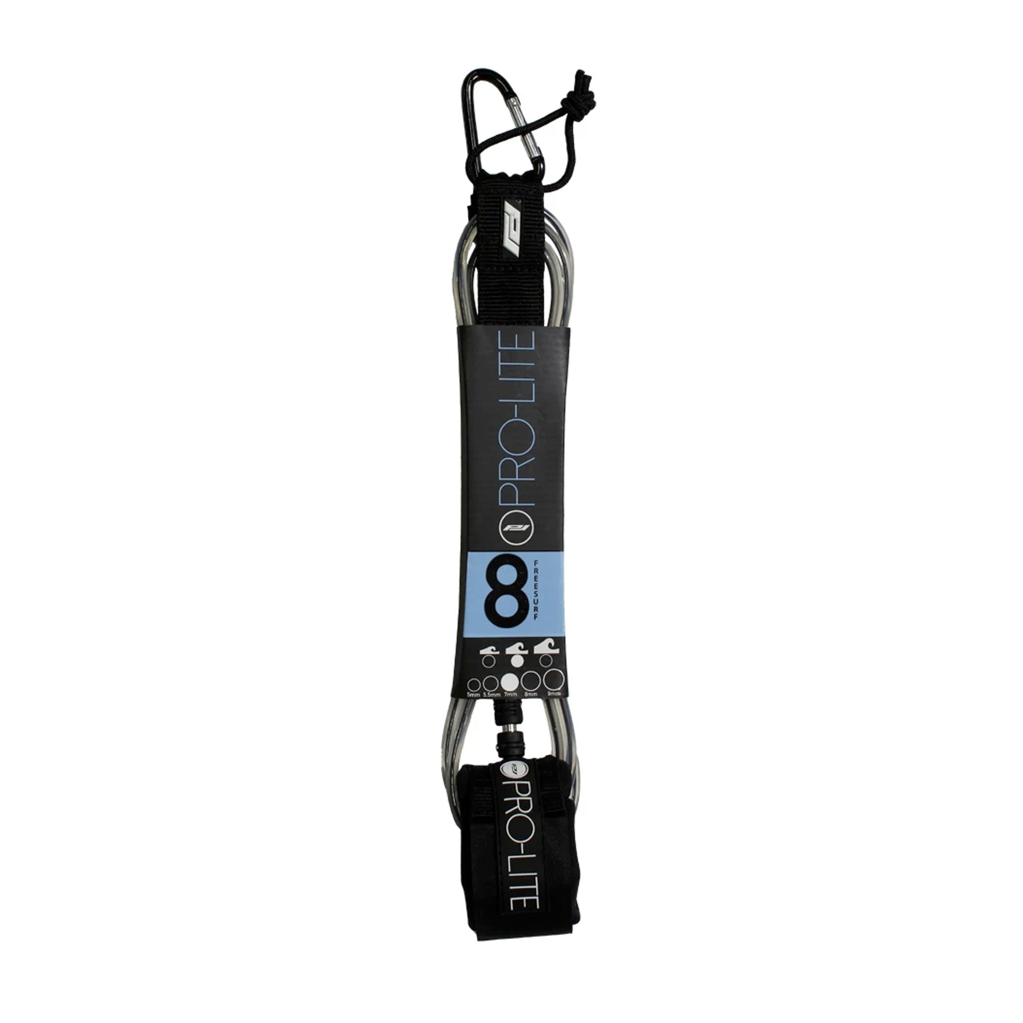 Pro-Lite 8' Freesurf Surfboard Leash - Clear