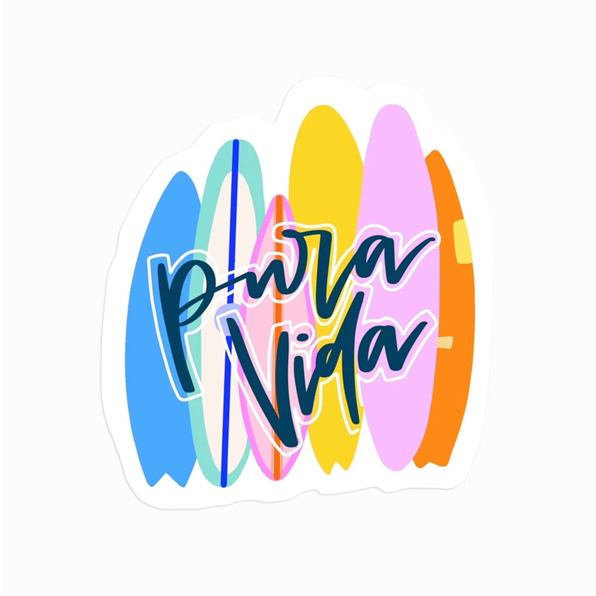 Pura Vida Surfboard Sticker