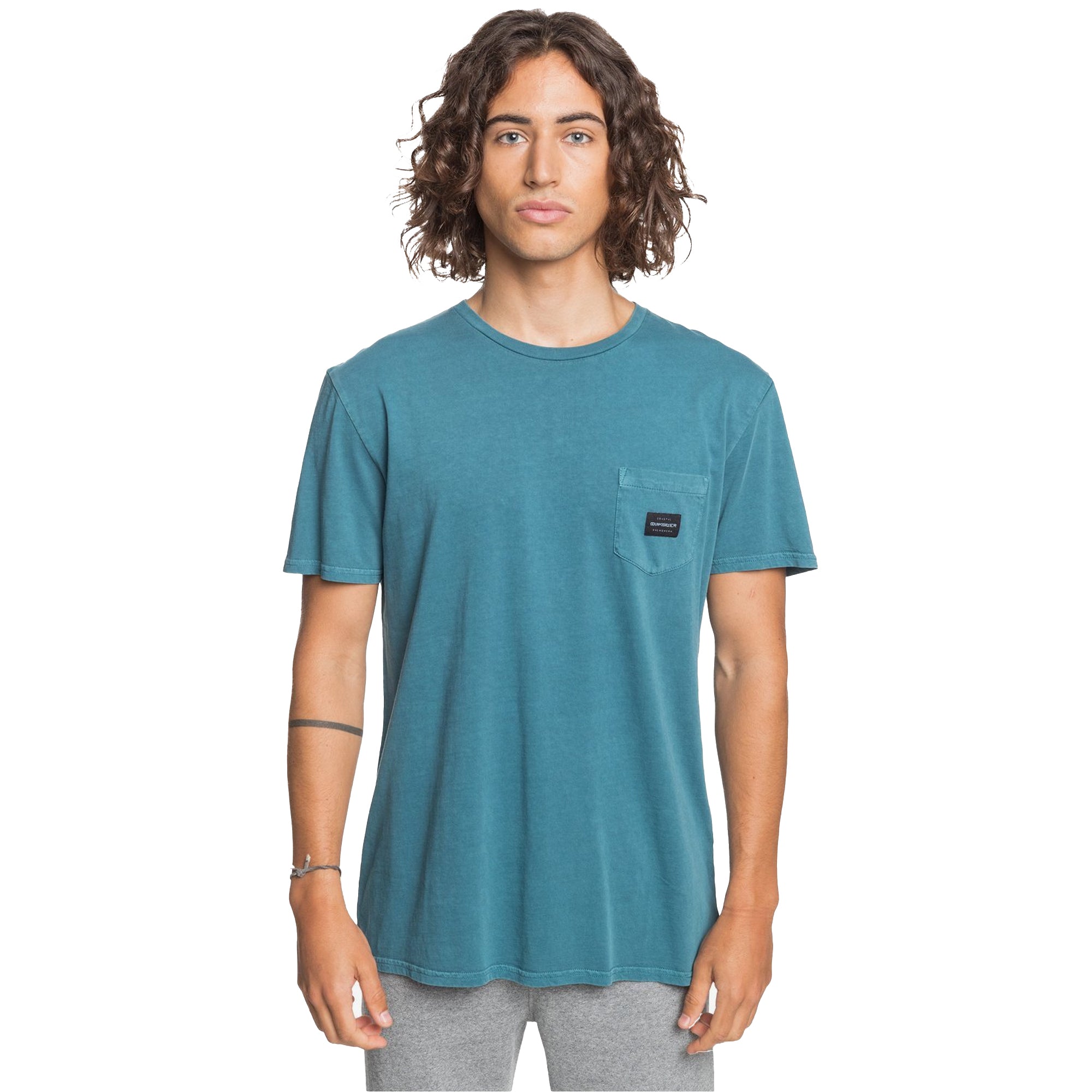 Quiksilver Sub Mission Men's S/S Pocket T-Shirt - Coral Blue