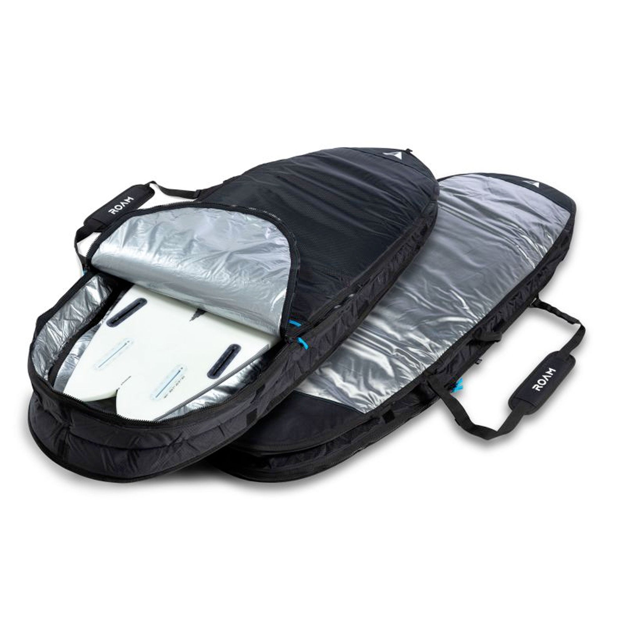 Roam Tech Plus Double Slim Hybrid Surfboard Bag - Grey/Black