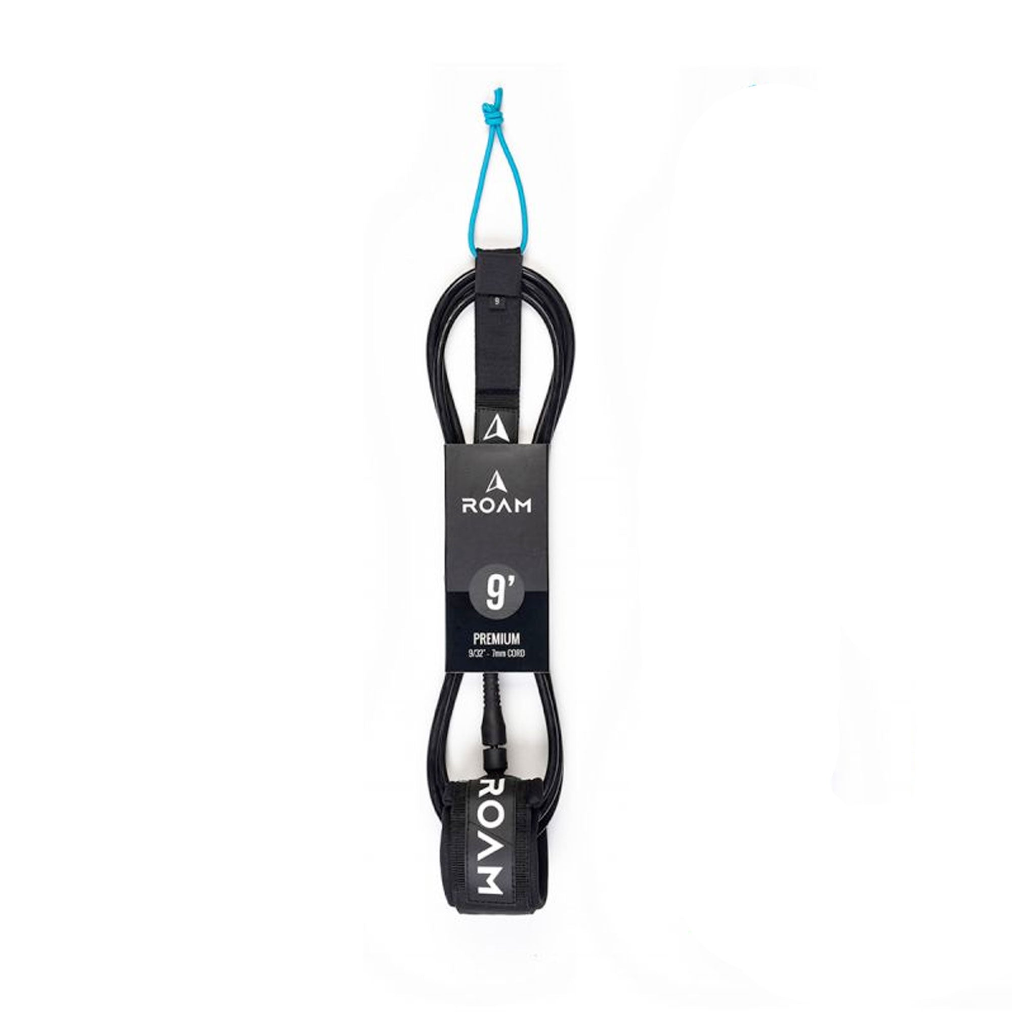 Roam 9' Premium Surfboard Leash - Black