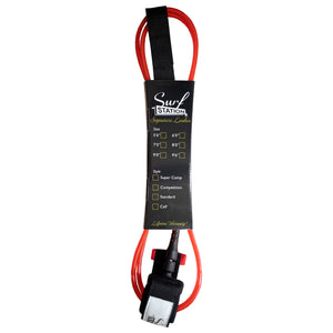 Surf Station Signature Series 7' Surfboard Leash - Red