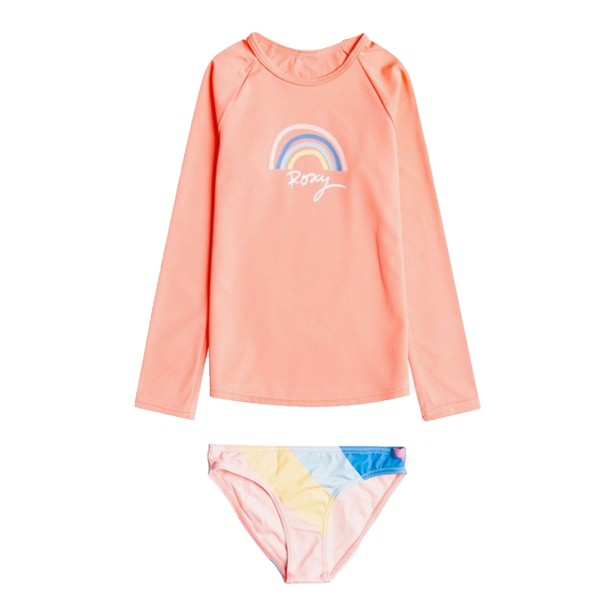 Roxy Touch Of Rainbow Girl's L/S Rashguard Set - Coral