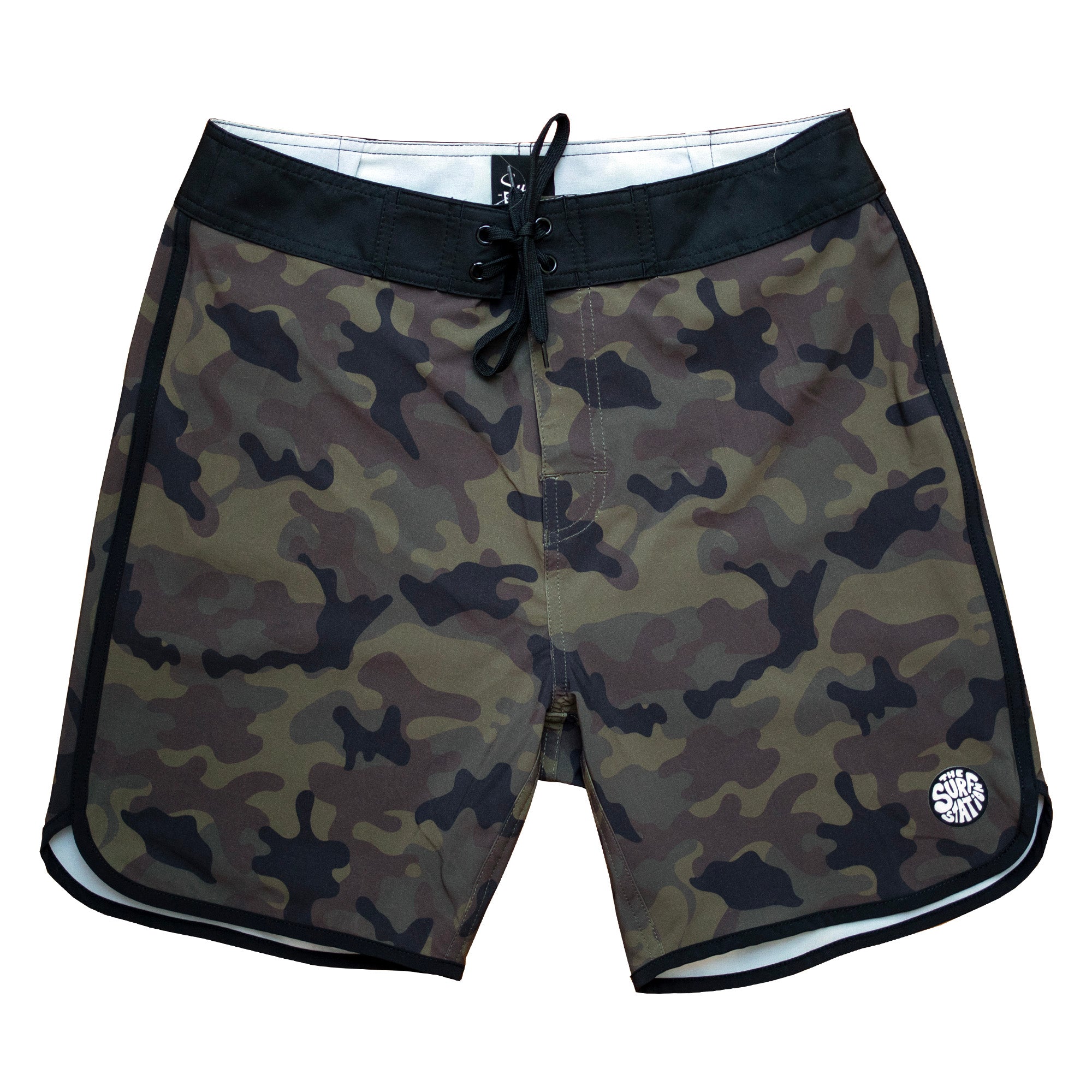 Surf Station Camo Print Men's Boardshorts - Green Camo