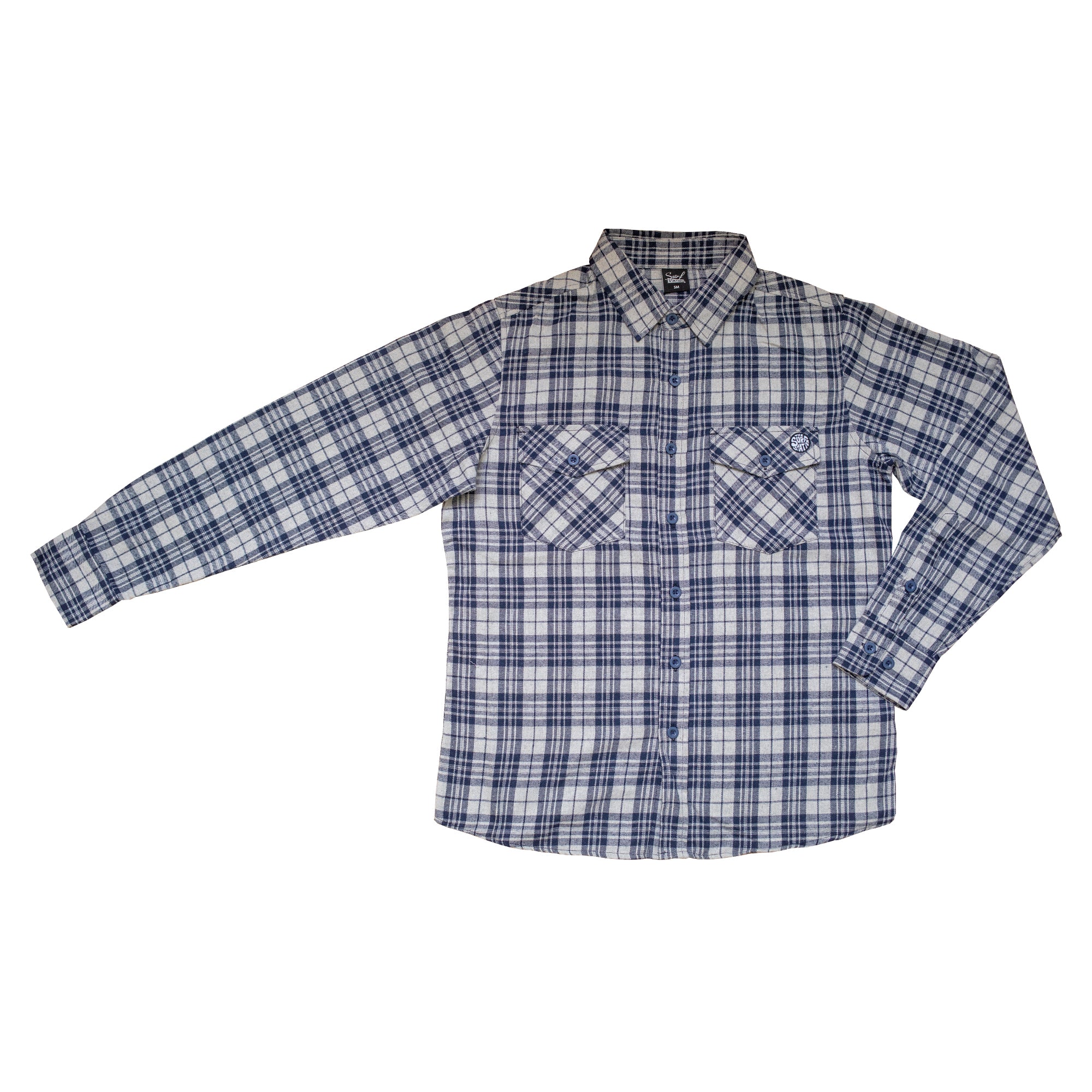 Surf Station Thomas Men's Flannel Shirt - Navy