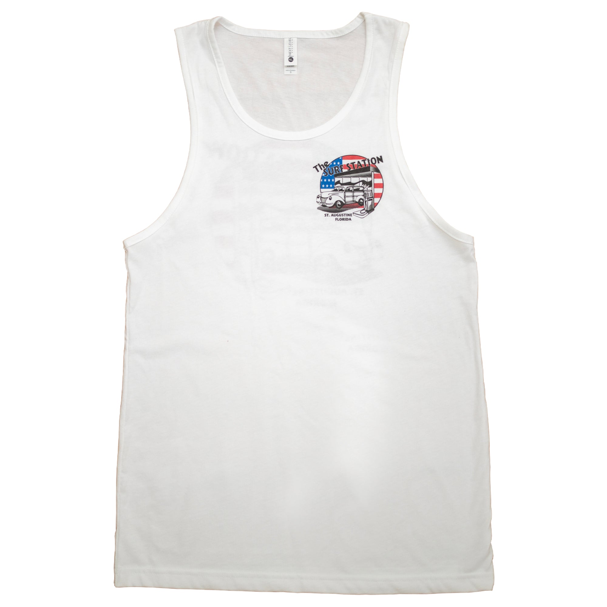 Surf Station Freedom Woody Men's Tank Top - White