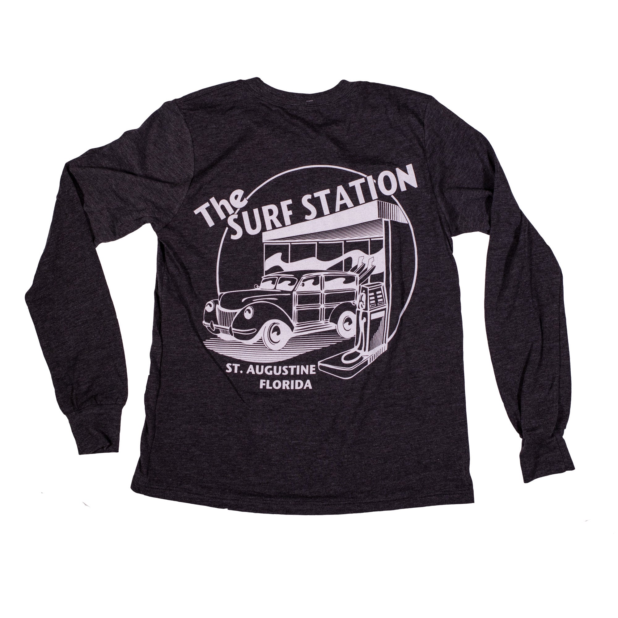 Surf Station Circle Woody Youth L/S T-Shirt - Black