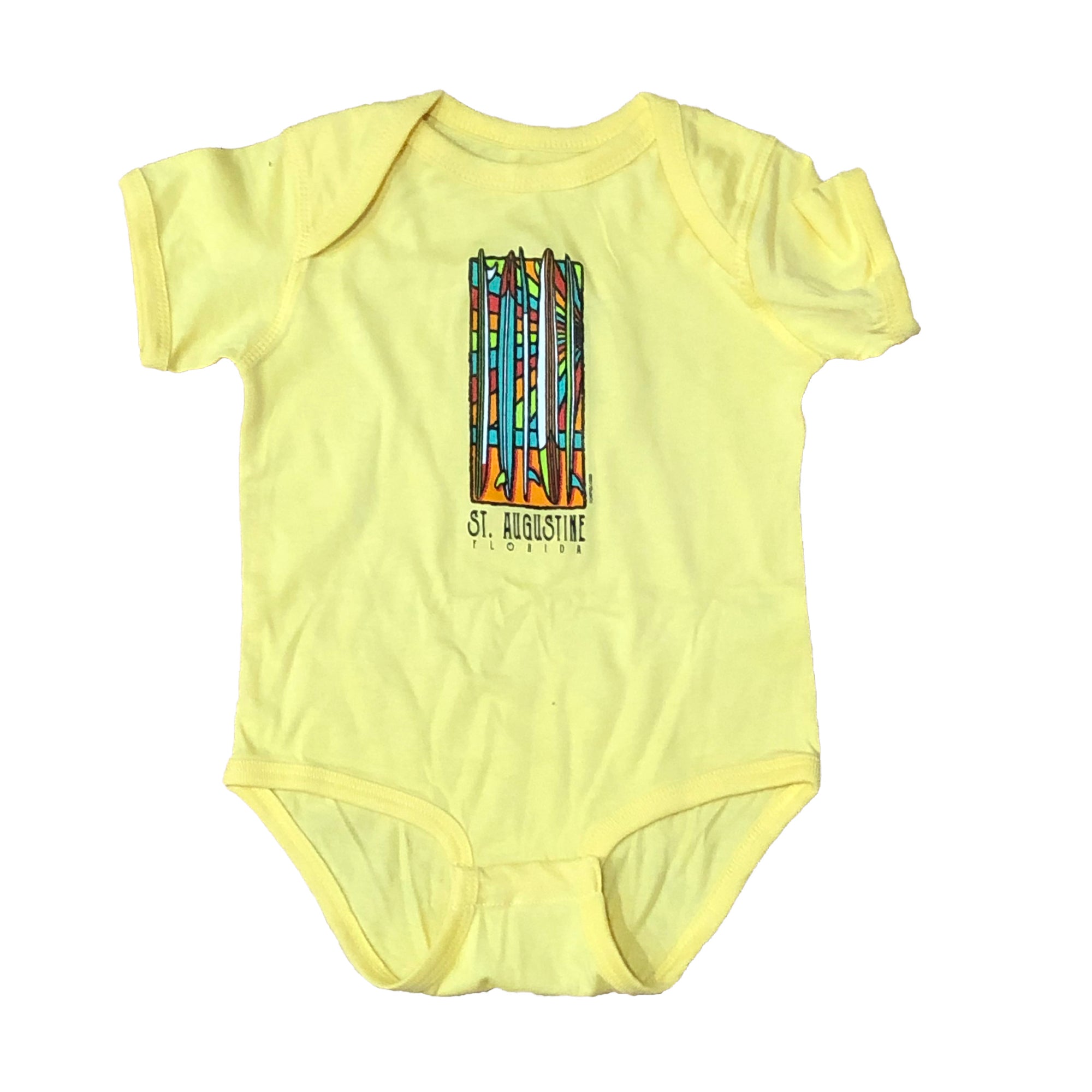 Surf Station Surfboard Light Stream Infant Onesie - Yellow