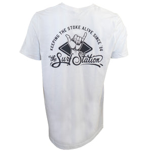 Surf Station x Ryan Leonardy Stoked Men's S/S T-Shirt - White