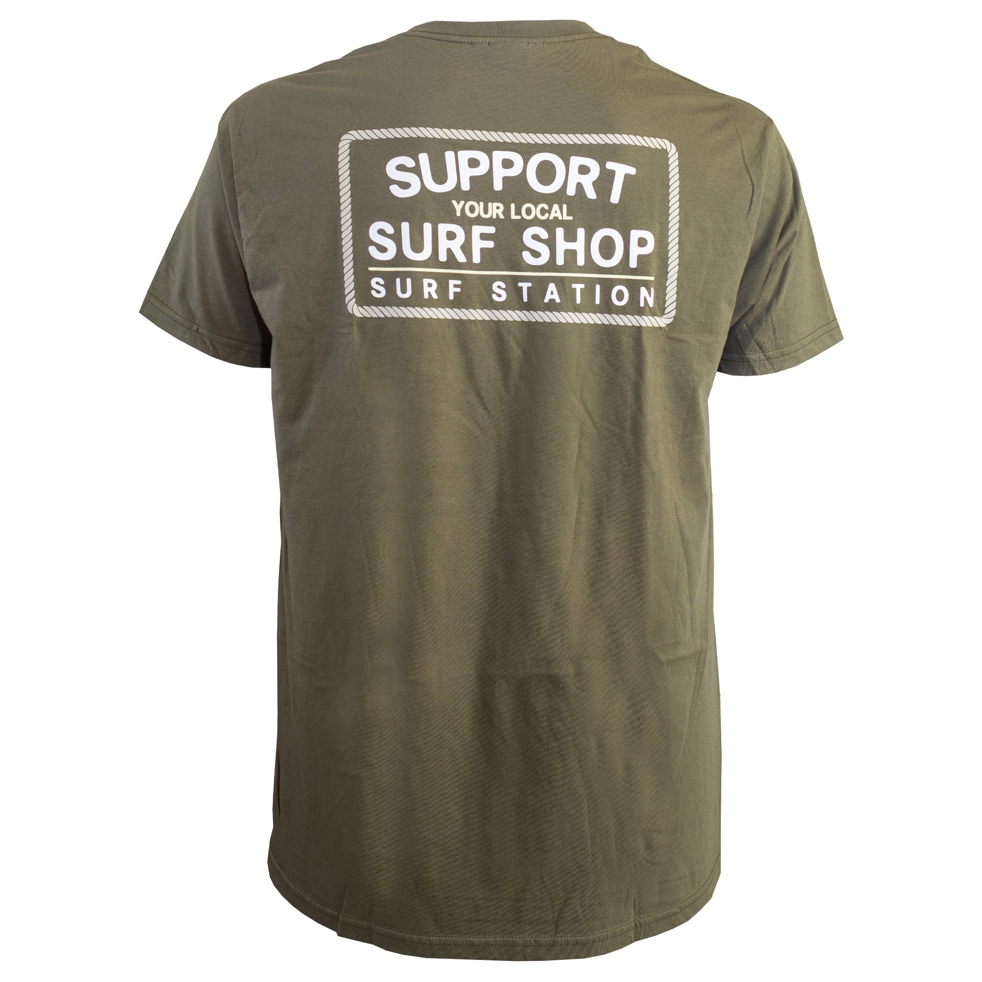 Surf Station x Dark Seas Support Local Men's S/S T-Shirt - Military Green