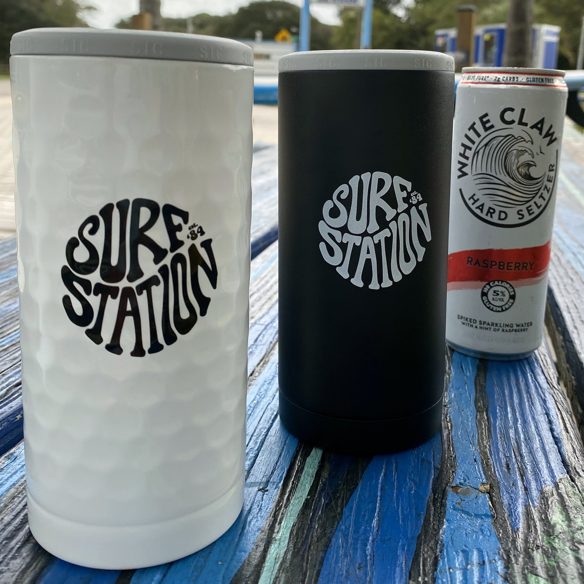 Surf Station SIC Slim Can Koozie - Dimpled Golf